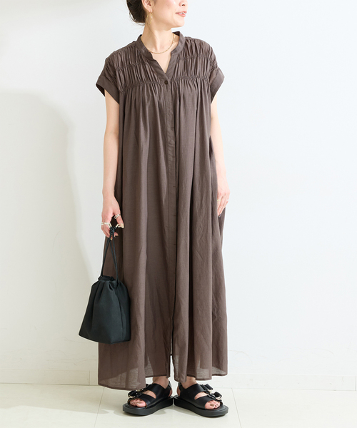 ワンピース 「S/Mサイズ展開」手洗い可 / ボイルタックワンピースの画像