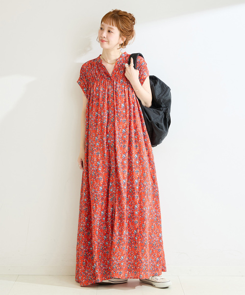 ワンピース 「S/Mサイズ展開」手洗い可 / ボイルタックワンピースの画像