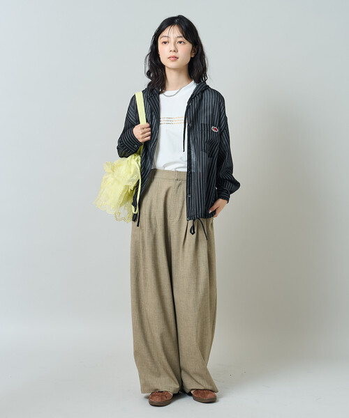 【新品未使用】お値下げ⭕️MAHAL ストライプ フード付きシャツ 刺繍ブラウス FREAK'S STORE（フリークスストア） ブラウス シャツ 夏 「新色追加