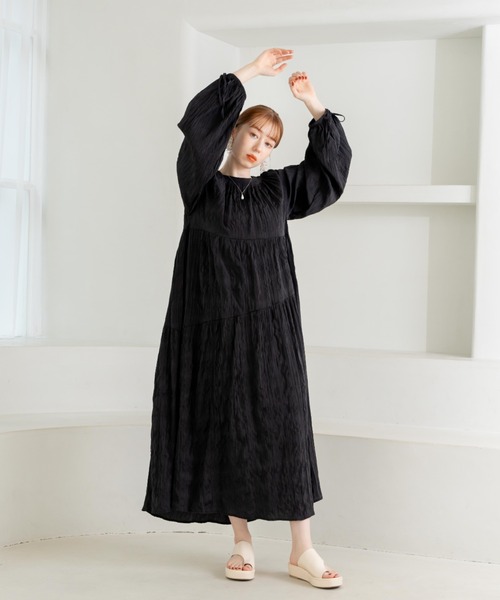 「hinari」 長袖ワンピース SMALL ベージュ レディース_画像2