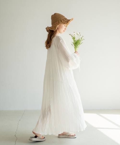 「hinari」 長袖ワンピース SMALL ベージュ レディース_画像6