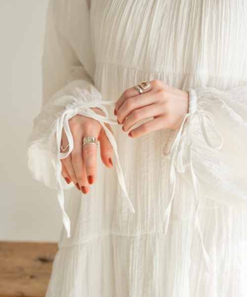 「hinari」 長袖ワンピース SMALL ベージュ レディース_画像8