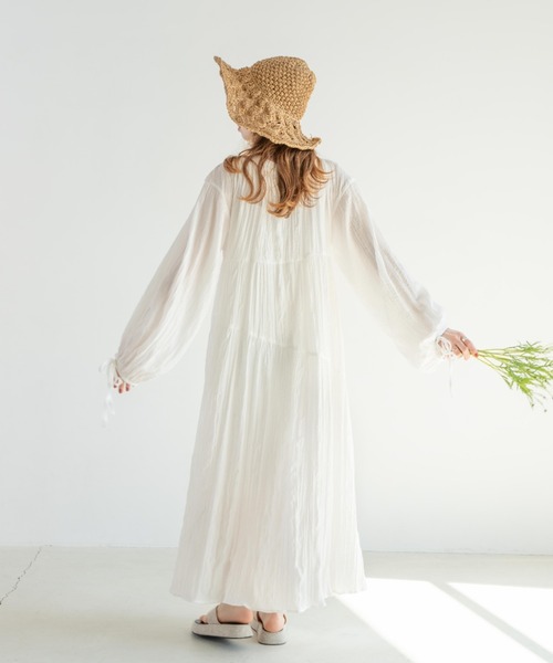 「hinari」 長袖ワンピース SMALL ベージュ レディース_画像10