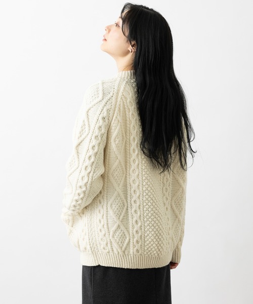 aran WOOLLEN MILLS カーディガン メリノウール ハンドニット