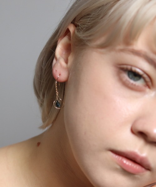 cui-cui（キュイキュイ） ピアス ロンドンブルートパーズ フック