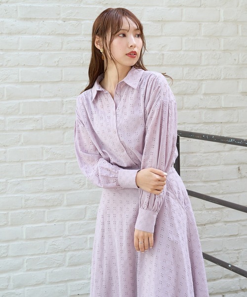 one after another NICE CLAUP ワンピース 【Web限定】シャツ×フレア