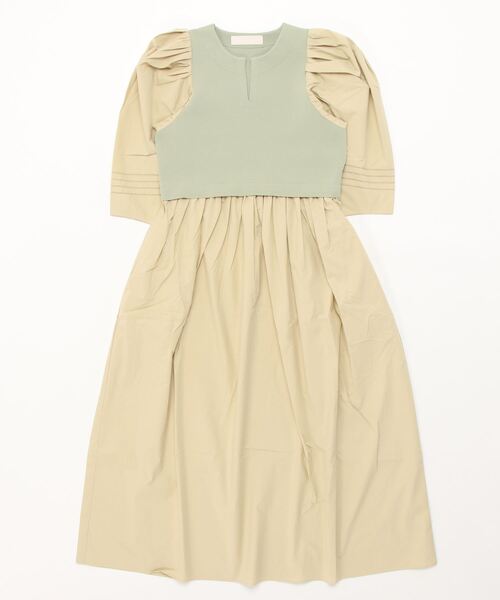 新品 MARILYN MOON カウルスリーブシャーリングドッキングワンピース Marilyn Moon（マリリンムーン） ワンピース カウルスリーブ