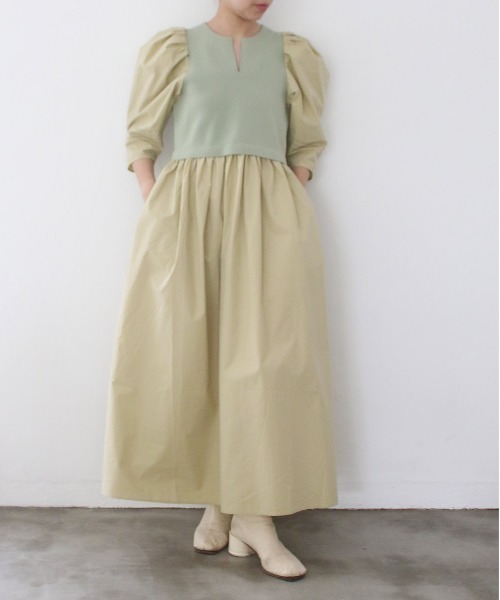 新品 MARILYN MOON カウルスリーブシャーリングドッキングワンピース Marilyn Moon（マリリンムーン） ワンピース カウルスリーブ