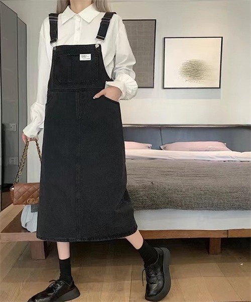 Dream garden ジャンパースカート バックスリット デニムサロペット