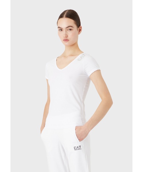 tシャツ 「エンポリオ アルマーニ EA7」Core Lady VネックTシャツ ストレッチコットン レディース EA7 tシャツ 「エンポリオ アルマーニ EA7」Core Lady VネックT