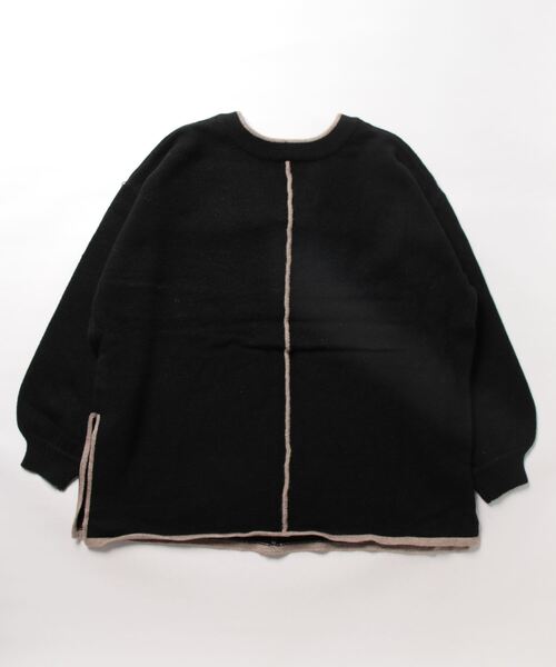 STYLEBLOCK ニット セーター 配色パイピング2WAYニットトップス