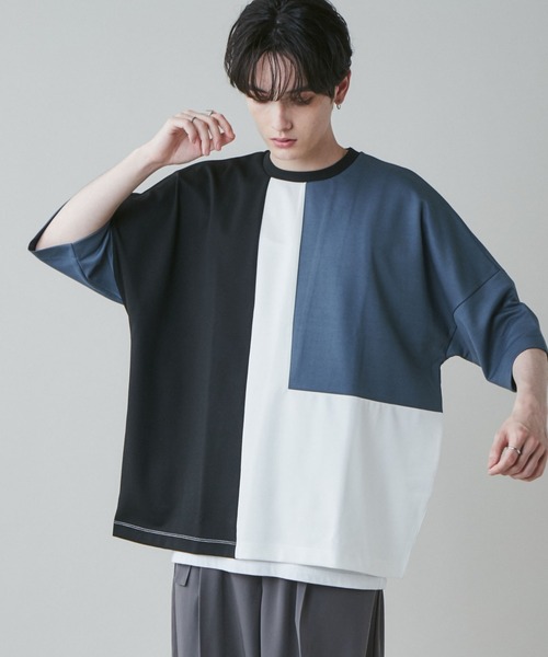 LUCY（ルーシー） tシャツ Tシャツ LUCY/カラーブロックドルマン半袖T