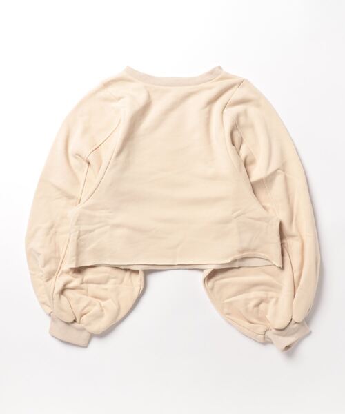 tシャツ 裏毛起毛バルーンスリーブショートプルオーバー レディース