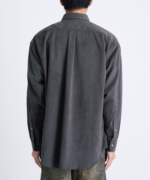 【週末限定値下げ】 ALLEGE アレッジ フェイクレザーシャツ 半袖 ブラック ALLEGE シャツ 「ALLEGE」Synthetic Suede Shirt メンズ
