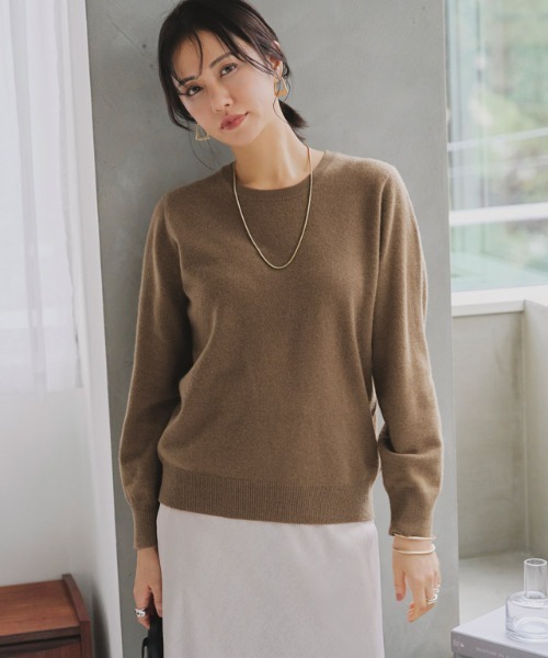 ニット レディース カシミヤ100％ クルーネックRASW 送料無料 RASW ニット レディース カシミヤ100％ クルーネックRASW 送料