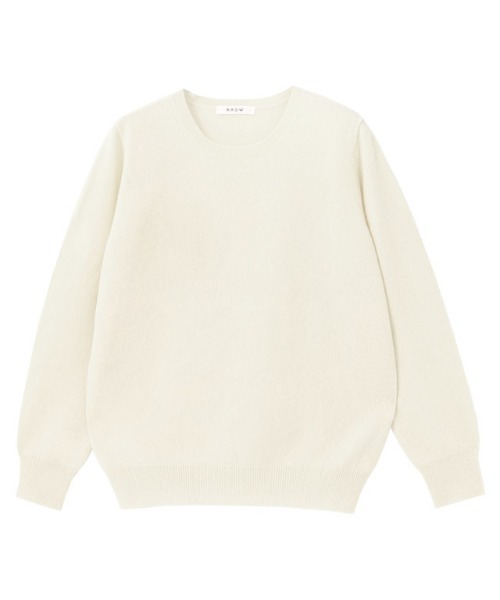 美品 ザロウ カシミヤ100％ クルーネック ニット セーター アイボリー XS RASW（ラス） ニット セーター 「RASW」カシミヤ100％クルーネック