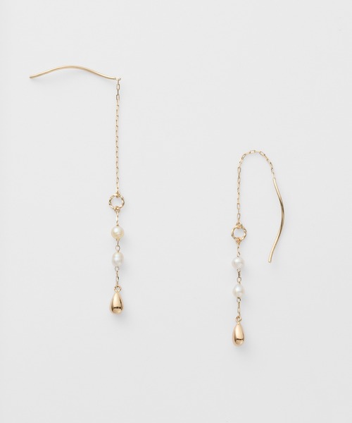 agate パール ドロップピアス アコヤパール　k10 agete ピアス K10アコヤパールピアス レディース : ZOZOTOWN