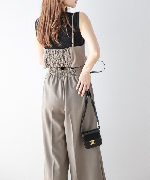 セットアップ　ビスチェ&パンツ grove セットアップ ツィードビスチェ＆ワイドパンツSET UP