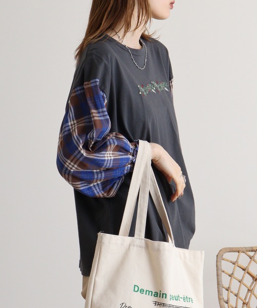 tシャツ EMAGO 花刺繍袖ギャザーT レディース Emago tシャツ EMAGO 花刺繍袖ギャザーT レディース : ZOZOTOWN