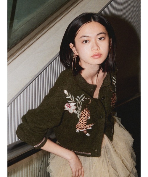 カーディガン 「LILY BROWN×KEITA MARUYAMA」モチーフニット 