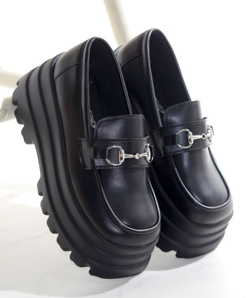 LOVEHUNTER ローファー 軽量厚底 トリプルソールローファー