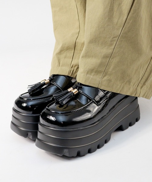 Walter Steiger リボン 厚底 ローファー 36サイズ LOVEHUNTER ローファー 軽量厚底 トリプルソールローファー