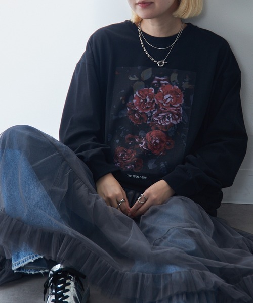 THE FINAL VIEW tシャツ 「THE FINAL VIEW」フラワーフォトプリント
