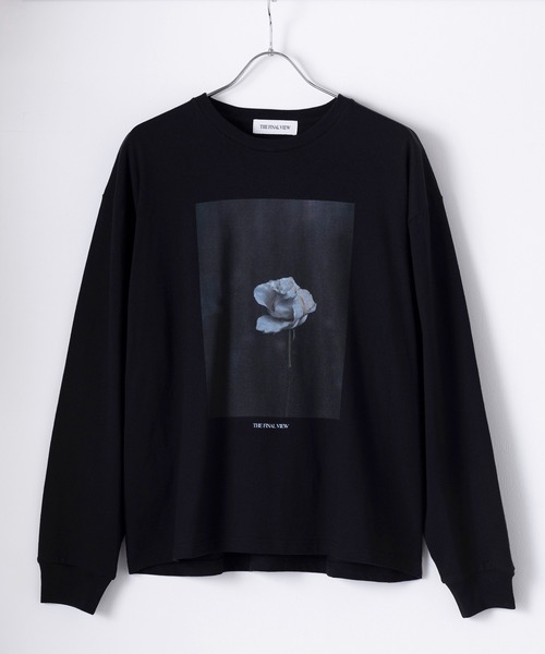 naptime フラワーフォトプリントプルオーバーカットソー BLACK THE FINAL VIEW tシャツ 「THE FINAL VIEW」フラワーフォトプリント