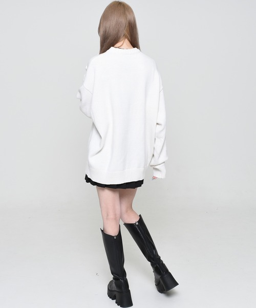 OY ニット セーター 「OY/オーワイ」 HEART HANDLE EMBROIDERED KNIT