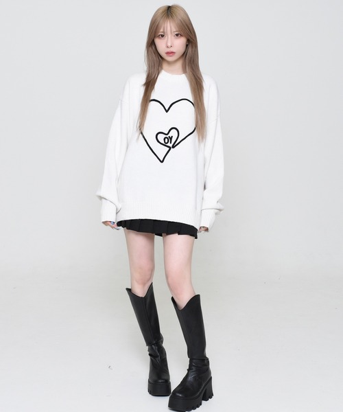 OY ニット セーター 「OY/オーワイ」 HEART HANDLE EMBROIDERED