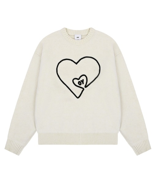 OY ニット セーター 「OY/オーワイ」 HEART HANDLE EMBROIDERED