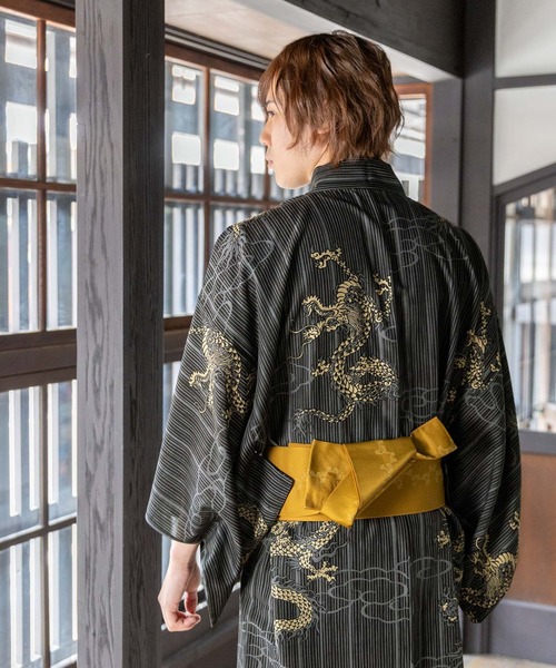 KIMONOMACHI メンズ 角帯 男性用角帯単品 日本製 ポリエステル 小袋帯 