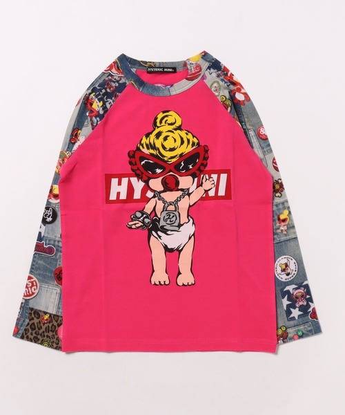 断*※様 ヒステリックミニ リトルフォー ロンT HYSTERIC MINI（ヒステリックミニ） tシャツ MINI DOLL SCRATCH DENIM