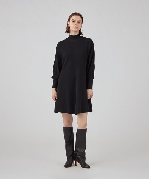 BALLSEY / 24AW/長袖ワンピース/36/リンクスリブAラインワンピース/BLK/11-06-44-06401 Ballsey（ボールジィ） ワンピース リンクスリブ Aラインワンピース