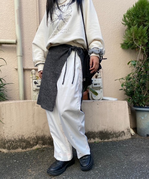 nemne スカート 「Seoup」レイヤードシアーニットラップスカート