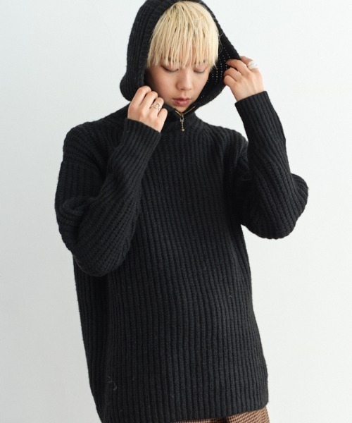 SECRET ブラック ニット Muel Chic ニット セーター Bsrack Knit バラクニット レディース
