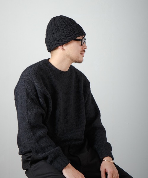 RACAL（ラカル） ニット帽 ニットキャップ Inside-out Cable Knit