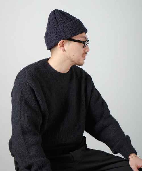 RACAL（ラカル） ニット帽 ニットキャップ Inside-out Cable Knit