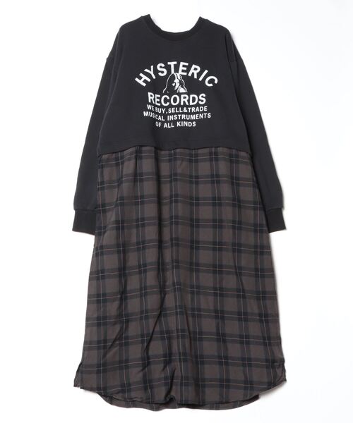 HYSTERIC GLAMOUR」 ドッキングワンピース FREE グレー レディース 