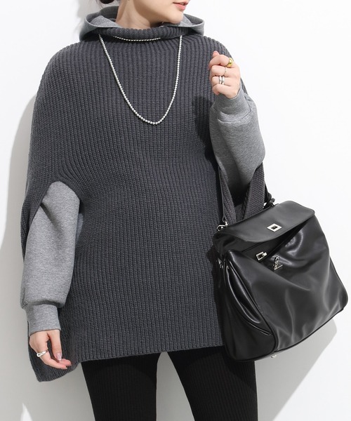 ポンチョ タートルネックニットケープポンチョ レディース : ZOZOTOWN