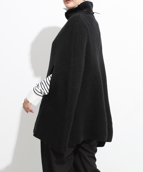 ポンチョ タートルネックニットケープポンチョ レディース : ZOZOTOWN