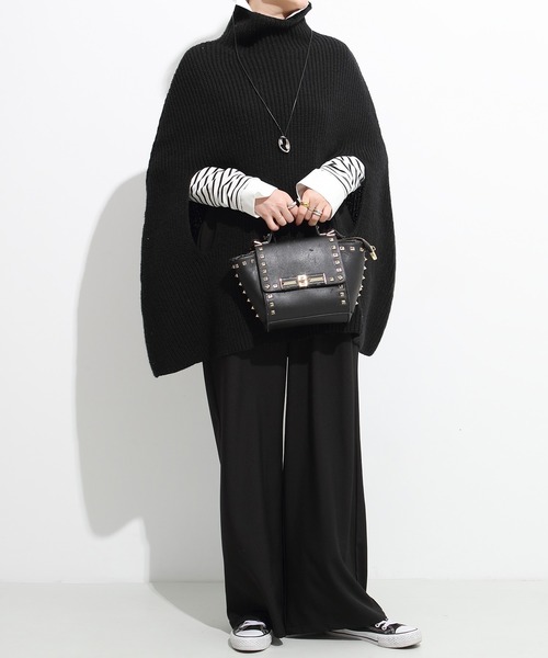 ポンチョ タートルネックニットケープポンチョ レディース : ZOZOTOWN