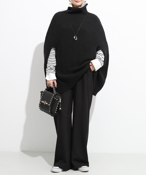 ポンチョ タートルネックニットケープポンチョ レディース : ZOZOTOWN