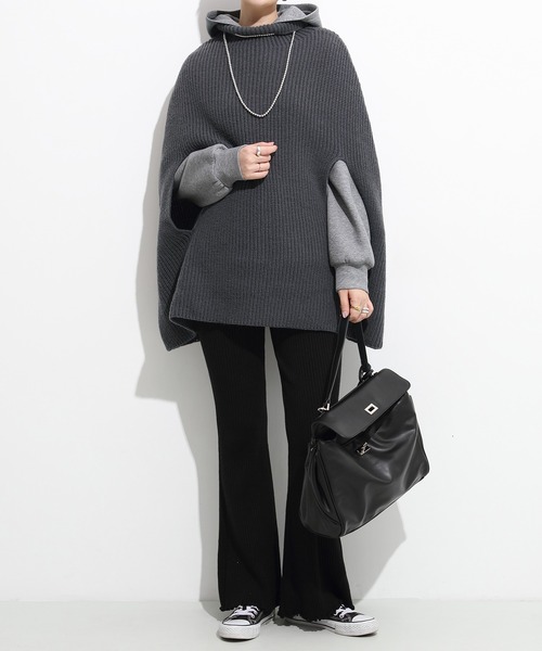 ポンチョ タートルネックニットケープポンチョ レディース : ZOZOTOWN