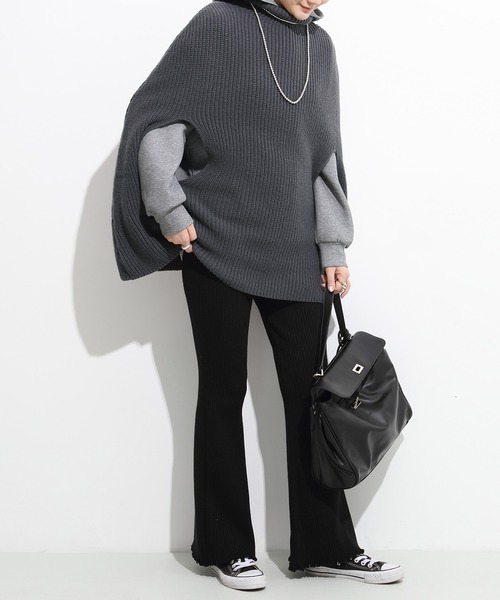 ポンチョ タートルネックニットケープポンチョ レディース : ZOZOTOWN