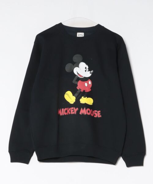 トレーナー スウェット HOUSTON / MICKEY C/N SWEAT ミッキーマウス プリント クルーネック スウェット / 22257 レデ HOUSTON トレーナー スウェット / MICKEY C/N SWEAT ミッキー