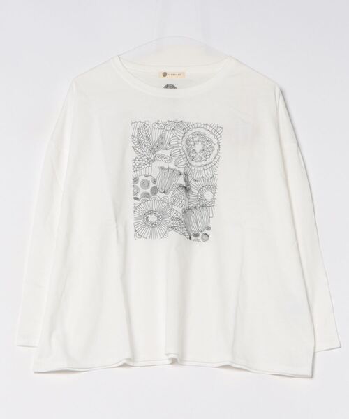 tシャツ (BD)「BARNDOOR」モノトーン フラワー 刺繍 Tシャツ レディース BARNDOOR tシャツ (BD)「BARNDOOR」モノトーン フラワー 刺繍 T