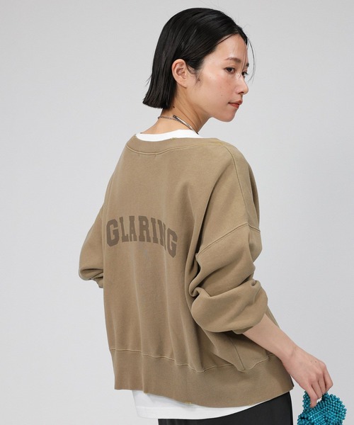 ハチイチブランカ ＋81BRANCA 24AW スウェットカーディガン Vネック ダメージ加工 F グレー /AT ■OS レディース ハチイチブランカ ＋81BRANCA 24AW スウェットカーディガン V