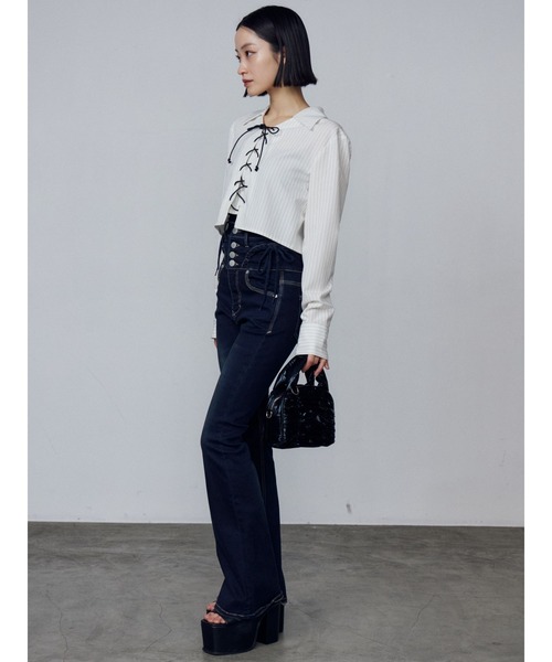 EMODA　レースブラウス EMODA tシャツ レーススキンフィットトップ レディース