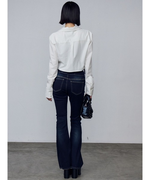 EMODA ブラウス シャツ レースアップショートシャツ レディース